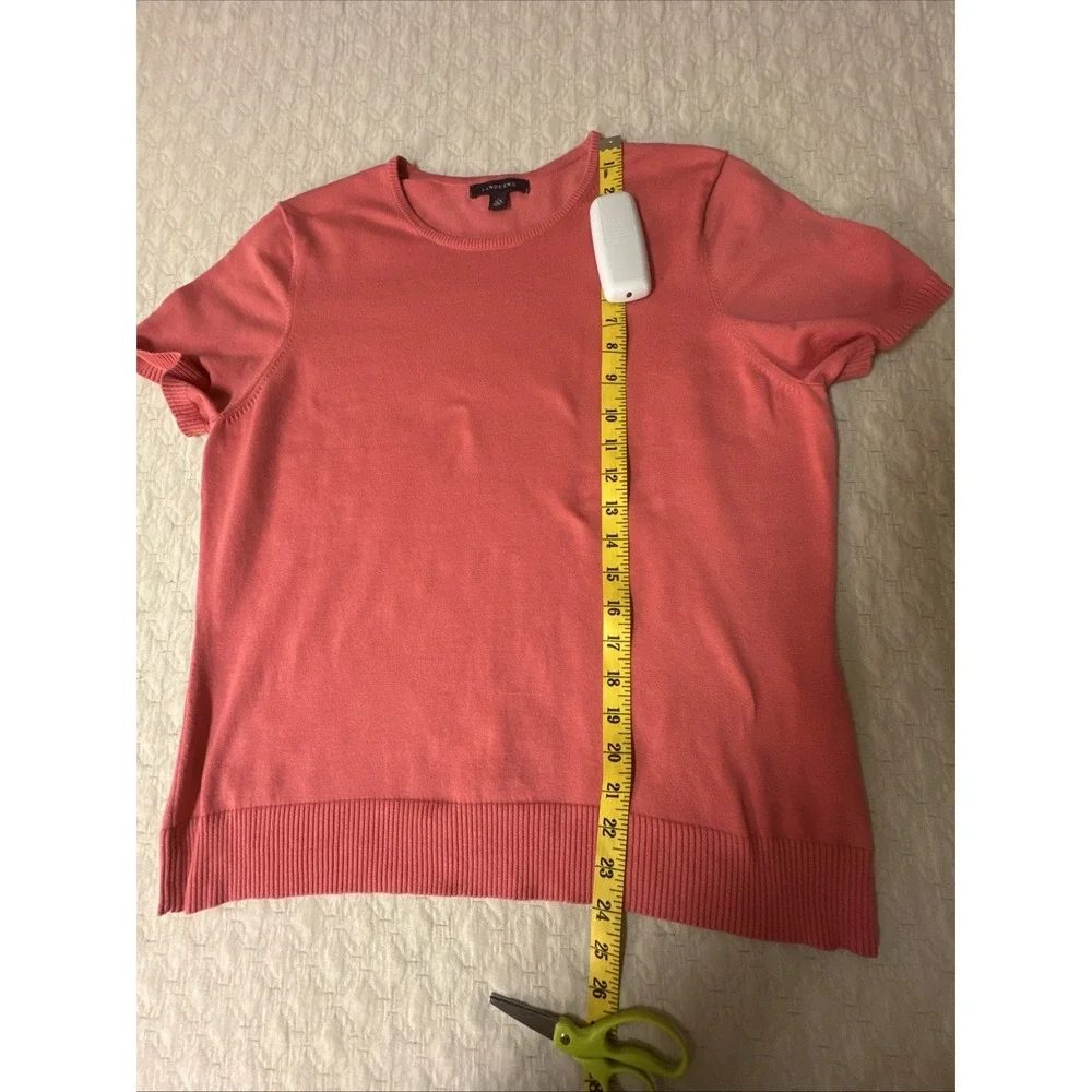 Lands' End  Women's Sz Large(14-16) Crewneck   Sweater Top Vibrant Coral